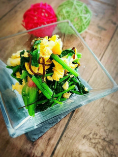 簡単♪ほうれん草とたまごの塩こん和え-レシピのメイン写真