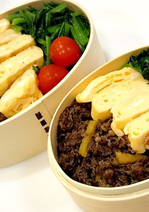 牛肉しぐれ煮三色弁当♪ 時短♪簡単♪美味-レシピのメイン写真