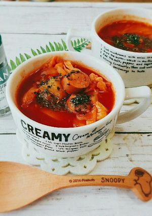 春野菜と野菜ジュースで作るミネストローネ-レシピのメイン写真