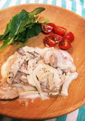 やわらか鶏ときのこのクリームソース仕立て-レシピのメイン写真