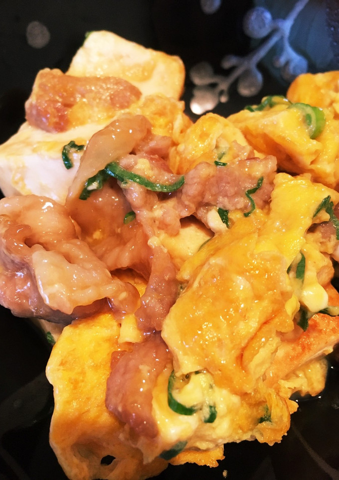 節約時短！豚コマと豆腐のたまご甘辛炒め！-レシピのメイン写真