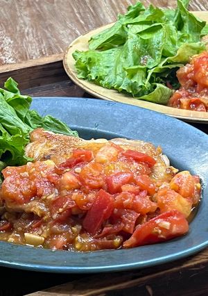 チキンソテーフレッシュトマトソース-レシピのメイン写真