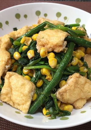バター醤油のほうれん草と油揚げ炒め-レシピのメイン写真