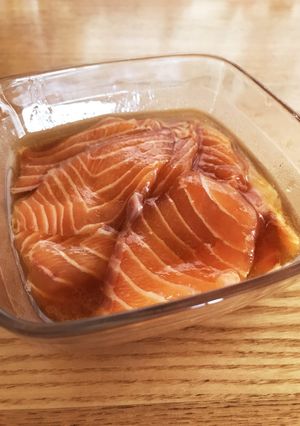 味付けサーモン☆ごま油めんつゆ漬け-レシピのメイン写真