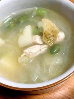 鶏肉と野菜の白湯風スープ-レシピのメイン写真