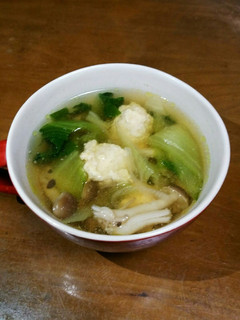 *チンゲン菜と鶏だんごスープ*-レシピのメイン写真