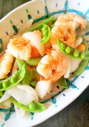 新玉ねぎと海老の塩麹炒め-レシピのメイン写真