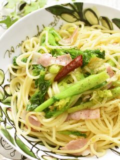 液体塩こうじで菜の花とベーコンのパスタ☆-レシピのメイン写真