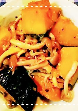 レンジ時短！かぼちゃとしめじの味噌炒め煮-レシピのメイン写真