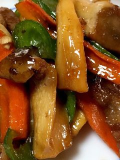 エリンギ主役の豚肉と里芋の甘辛炒め-レシピのメイン写真