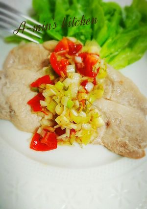 簡単♪美味しい！豚ロースのトマトネギ塩-レシピのメイン写真