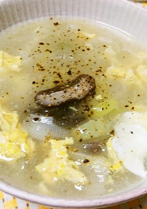マロニー入りボリューム卵スープ-レシピのメイン写真