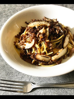 椎茸とそぼろの和風パスタ-レシピのメイン写真