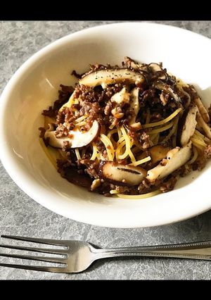 椎茸とそぼろの和風パスタ-レシピのメイン写真
