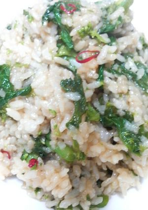 簡単！菜の花だけ！ピリ辛菜の花炒めご飯-レシピのメイン写真