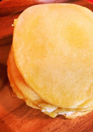お豆腐♡メレンゲふわふわホットケーキ-レシピのメイン写真