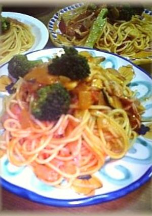 ベーコンとブロッコリーのトマトソーススパ-レシピのメイン写真