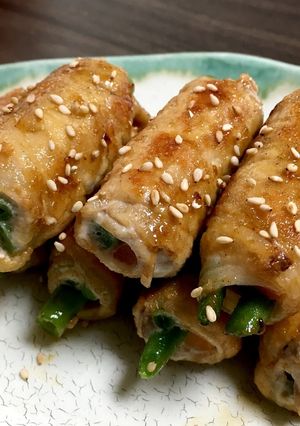 インゲンと人参の豚ロース巻き-レシピのメイン写真