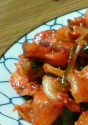 アジの干物とキムチで簡単ご飯のおとも♪-レシピのメイン写真