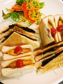 海苔サンド&ハムカツサンド-レシピのメイン写真