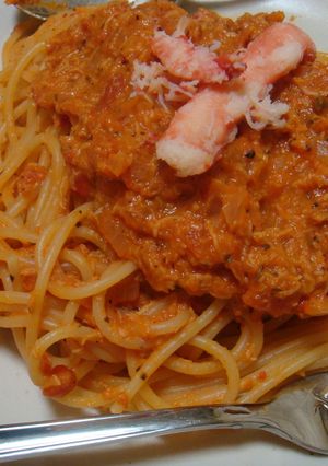 本格☆カニトマトクリームパスタ-レシピのメイン写真