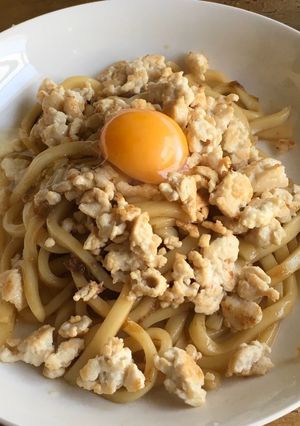 鶏そぼろの親子焼うどん-レシピのメイン写真