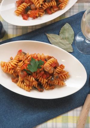 カポナータアレンジレシピ トマトパスタ-レシピのメイン写真