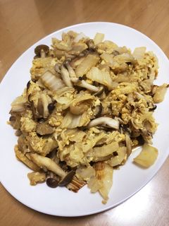 めんつゆで★白菜としめじの卵炒め-レシピのメイン写真