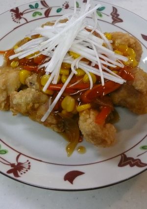 黒酢で鶏のさっぱりあんかけがけ竜田揚げ-レシピのメイン写真