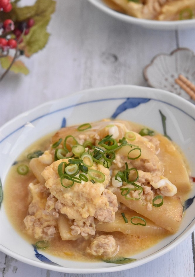 鶏ひき肉とたけのこの卵とじ-レシピのメイン写真