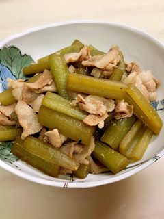 ふきと豚バラ肉の炒めもの-レシピのメイン写真