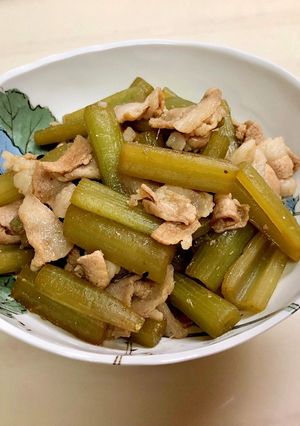 ふきと豚バラ肉の炒めもの-レシピのメイン写真