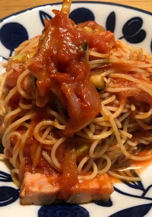 簡単！ベーコン♡トマトソースパスタ-レシピのメイン写真