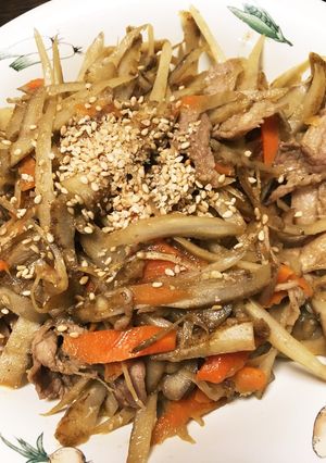 歯ごたえきんぴらゴボウ 豚肉塩麹入り！-レシピのメイン写真