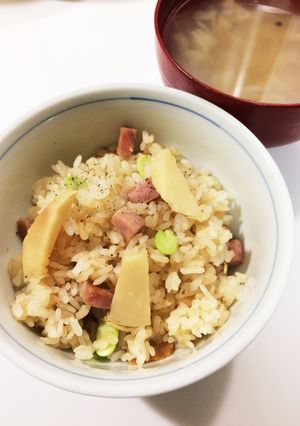 バター香る☆筍とベーコンの炊き込みごはん-レシピのメイン写真