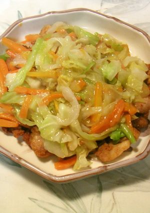 冷凍若鶏の唐揚げで野菜あんかけ！-レシピのメイン写真