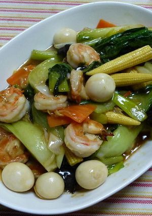 海老とチンゲン菜他の中華風うま煮-レシピのメイン写真