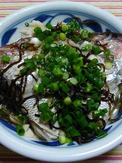電子レンジで、鯛のあらの塩昆布酒蒸し-レシピのメイン写真