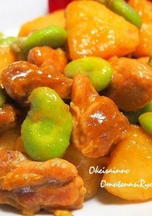 鶏肉と新じゃがの煮物カレー風味　-レシピのメイン写真