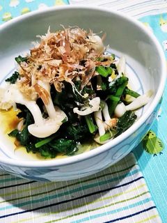 春菊としめじのお浸し-レシピのメイン写真