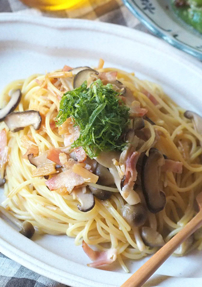 なめたけで！簡単和風きのこパスタ♡-レシピのメイン写真