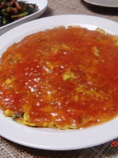 *かにかまでかに玉*まるごとトマトソース-レシピのメイン写真