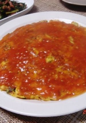 ＊かにかまでかに玉＊まるごとトマトソース-レシピのメイン写真