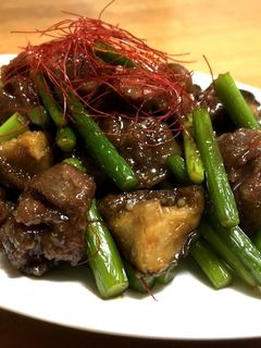 砂肝と椎茸とにんにくの芽の甘辛炒め♡-レシピのメイン写真
