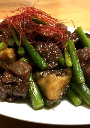 砂肝と椎茸とにんにくの芽の甘辛炒め♡-レシピのメイン写真