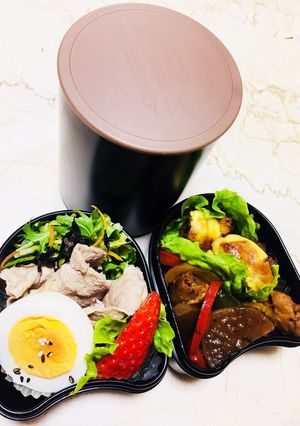ズボラで愛♡冷しゃぶサラダと焼き鳥弁当-レシピのメイン写真