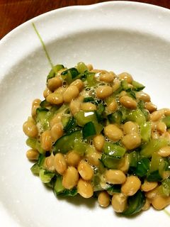 納豆ときゅうり(味噌漬け)の和え物-レシピのメイン写真