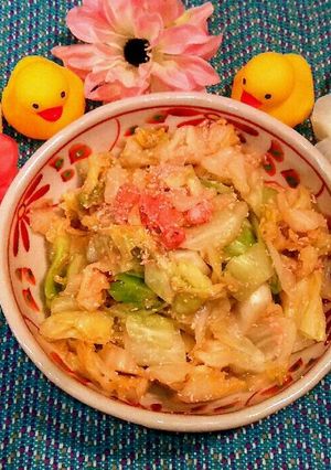 春キャベツとたらこのズボラ炒め煮びたし風-レシピのメイン写真