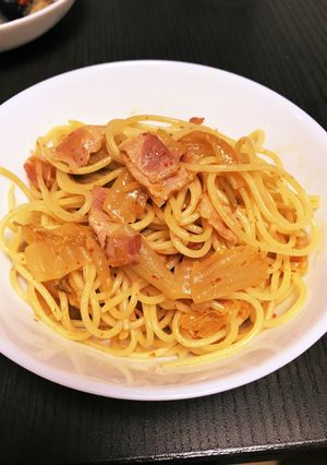 牛乳嫌いでも食べれる！！キムチパスタ-レシピのメイン写真