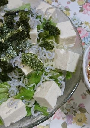 豆腐とじゃこの和風サラダ☆簡単ネギソース-レシピのメイン写真